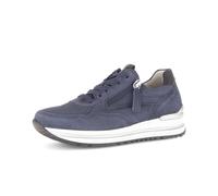 Plateausneaker GABOR "TURIN", Herren, Gr. 42, dunkelblau, Ziegenveloursleder, Schuhe Plateausneaker, Freizeitschuh, Halbschuh, Schnürschuh, Außenreißverschluss, G-Weite (78062618-42) dunkelblau