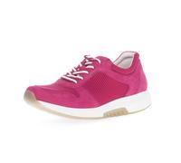 Keilsneaker GABOR ROLLINGSOFT, Damen, Gr. 38, pink (fuchsia), Textil, Ziegenveloursleder, sportlich, Schuhe Sneaker Sneaker low, Freizeitschuh, Halbschuh, Schnürschuh mit OPTIFIT-Wechselfußbett (84251