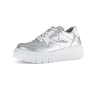 Sneaker GABOR "Sneaker low Materialmix Leder", Damen, Gr. 39, silber, Schuhe Sneaker (99231853-39) silber