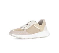 Sneaker GABOR "Sneaker low Materialmix Leder/Lederimitat", Damen, Gr. 37,5, beige, Schuhe Sneaker (41764420-37,5) beige