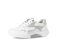 Sneaker GABOR "Sneaker low Materialmix Leder/Lederimitat", Damen, Gr. 37,5, weiß, Schuhe Sneaker (41049964-37,5) weiß
