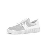 Sneaker GABOR "Sneaker low Materialmix Leder/Lederimitat", Damen, Gr. 38,5, grau, Schuhe Sneaker (79909453-38,5) grau