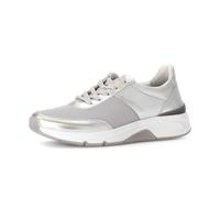 Sneaker GABOR "Sneaker low Materialmix Leder/Lederimitat", Damen, Gr. 43, silber, Schuhe Sneaker (24833224-43) silber