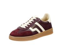 Sneaker GANT "Cuzima", Damen, Gr. 37, rot (weinrot), Leder, Veloursleder, kontrastfarbene Details, Schuhe Sneaker, Schnürschuh, Retro-Sneaker, Halbschuh mit Logo (21917820-37) weinrot