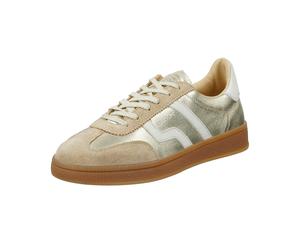 Sneaker GANT "Cuzima", Damen, Gr. 41, goldfarben, Leder, Veloursleder, metallic, Schuhe Sneaker, Retro Sneaker, Schnürschuh im Metallic Look (19158638-41) goldfarben