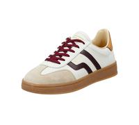 Sneaker GANT "Cuzima", Damen, Gr. 41, sanftes weiß, plum rot, Leder, Veloursleder, colorblocking, Schuhe Sneaker, Retro Sneaker, Schnürschuh mit Lederinnenausstattung (13438703-41) sanftes weiß, plum