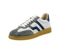 Sneaker GANT "Cuzmo", Herren, Gr. 40, weiß (grau, weiß kombiniert), Leder, Veloursleder, kontrastfarbene Details, Schuhe Sneaker, Schnürschuh, Retro Sneaker mit Wechselfußbett (45170945-40)