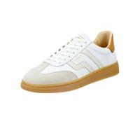 Sneaker GANT "Cuzmo", Herren, Gr. 42, weiß, Leder, Veloursleder, Schuhe Sneaker, Retro Sneaker, Schnürschuh mit Lederinnensohle (49689105-42) weiß
