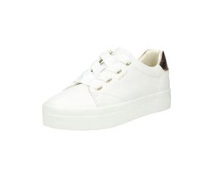 Sneaker GANT "Gant Sneaker Leder", Damen, Gr. 39, weiß (weiß, gold), Leder, Schuhe Sneaker (18960122-39) weiß, gold