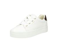 Sneaker GANT "Gant Sneaker Leder", Damen, Gr. 40, weiß (weiß, gold), Leder, Schuhe Sneaker (18960122-40) weiß, gold