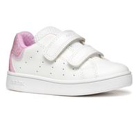 Sneaker GEOX "B ECLYPER GIRL" Gr. 22, pink (weiß, pink), Kinder, Synthetik, Textil, Glitzer, Schuhe, Retro Sneaker, Klettschuh mit bunt glitzerndem Ferseneinsatz (44839044-22) weiß, pink