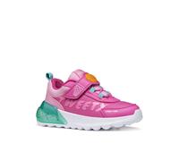 Sneaker GEOX "Blinkschuh J ACTIVART ILLUMINUS", Mädchen, Gr. 33, pink (fuchsia, blau), Lederimitat, Textil, Schuhe Sneaker, Halbschuh, Klettschuh, Blinkfunktion, Größenschablone zum Download (61836941