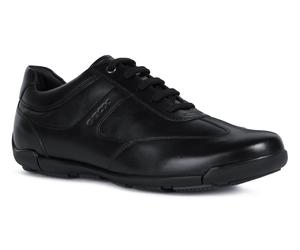 Sneaker GEOX "Edgeware", Herren, Gr. 39, schwarz, Kalbsleder, unifarben, Schuhe Sneaker, Schnrüschuh, Business Schuh mit Lederfutter (82193241-39) schwarz