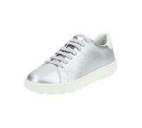 Geox Damen Sneaker D Spherica Ecub-1 A Lederimitat Silber/Weiß Gr. 37