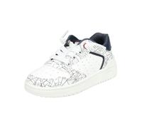 Sneaker GEOX "Geox Sneaker Lederimitat/Mesh", Damen, Gr. 38, weiß (weiß, navy), Lederimitat, Textil, Schuhe Sneaker (89945439-38) weiß, navy