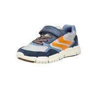 Sneaker GEOX "Geox Sneaker Lederimitat/Textil", Mädchen, Gr. 31, blau (grau, navy), Lederimitat, Textil, Schuhe Sneaker (47642611-31) grau, navy