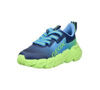 Sneaker GEOX "Geox Sneaker Lederimitat/Textil", Mädchen, Gr. 35, blau (blau, lime), Lederimitat, Textil, Schuhe Sneaker (88429812-35) blau, lime