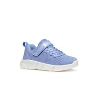 Sneaker GEOX "J ARIL GIRL", Mädchen, Gr. 28, blau (hellblau), Lederimitat, Textil, Schuhe Sneaker, Slipper mit Klettverschluss, Größenschablone zum Download (74774005-28) hellblau