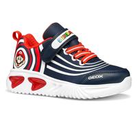 Sneaker GEOX "J ASSISTER BOY Blinkschuh", Jungen, Gr. 34, blau (navy, rot), Synthetik, Textil, Schuhe Sneaker, Sneaker, Klettschuh, Retro Sneaker mit Super Mario Motiv (70309921-34)