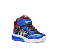 Sneaker GEOX "J CIBERDRON BOY - Blinkschuh", Kinder, Gr. 27, schwarz, bunt, Lederimitat, Textil, Schuhe Sneaker, Blinkschuh, mit bunten Kontrastbesätzen, Größenschablone zum Download (33690728-27) sch