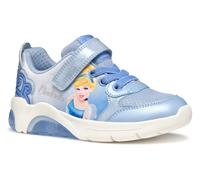Sneaker GEOX "J FADINLIGHT GIRL Blinkschuh", Mädchen, Gr. 30, blau, Synthetik, Textil, Schuhe Sneaker, Disney Sneaker, Klettschuh mit Glitzer und Cinderella Motiv, Blinki (65226706-30) blau