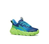 Sneaker GEOX "J FLEXYPER FAST BOY", Damen, Gr. 38, hellblau, lime, Lederimitat, Textil, Mesh, kontrastfarbene Details, Schuhe Sneaker, Slipper mit auffälliger Laufsohle, Größenschablone zum Download (