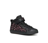 Sneaker GEOX "J KALISPERA GIRL", Mädchen, Gr. 27, schwarz (schwarz, rosa), Synthetik, Textil, Glitzer, metallic, Schuhe Sneaker, Schnürboots, Glitzerschuh mit Gummizug, Größenschablone zum Download (7