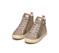Sneaker GEOX "J MIRROLESS GIRL", Mädchen, Gr. 25, gold (beige, rosegoldfarben), Synthetik, Textil, metallic, Schuhe Sneaker, Schnürboots mit Warmfutter, Größenschablone zum Download (82311440-25) beig