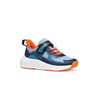 Sneaker GEOX "J PRO-RAN BOY", Mädchen, Gr. 30, blau (navy, orange), Lederimitat, Textil, Schuhe Sneaker, Slipper mit elastischen Schnürsenkeln, Größenschablone zum Download (75159125-30) navy, orange