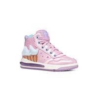 Sneaker GEOX "J SKETLITE GIRL - Blinkschuh", Mädchen, Gr. 29, rosa (rosa, hellblau), Synthetik, Textil, Schuhe Sneaker, Boots, Glitzerbesatz und Blinkfunktion, Größenschablone zum Download (87699868-2