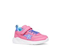 Sneaker GEOX "J SPRINTYE GIRL", Damen, Gr. 35, pink, lila, Lederimitat, Textil, Glitzer, Schuhe Sneaker, Slipper mit schönen Glitzerdetails, Größenschablone zum Download (31884302-35) pink, lila