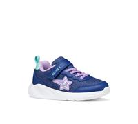 Sneaker GEOX "J SPRINTYE GIRL", Mädchen, Gr. 31, blau, lila, Lederimitat, Textil, Glitzer, Schuhe Sneaker, Slipper mit schönen Glitzerdetails, Größenschablone zum Download (91720712-31) blau, lila