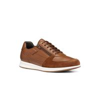 Sneaker GEOX "U AVERY", Herren, Gr. 44, Synthetik Textil, braun (cognac), Leder, Lederimitat, Textil, Schuhe Sneaker, Freizeitschuh, Schnürschuh mit weichem Schaftrand (65121555-44) cognac