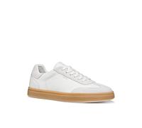 Sneaker GEOX "U BALTMOORE", Herren, Gr. 45, weiß, beige, Leder, Veloursleder, Schuhe Sneaker, Halbschuh, Freizeitschuh, Schnürer im Monochrome Look (75619842-45) weiß, beige