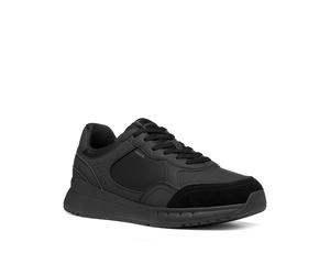 Sneaker GEOX "U BRANTHON", Herren, Gr. 46, schwarz, Leder, Lederimitat, Textil, Schuhe Sneaker, Freizeitschuh, Halbschuh, Schnürschuh mit Geox-Spezial Membrane (85711242-46) schwarz