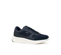 Sneaker GEOX "U FLEXTRIDE R", Herren, Gr. 44, blau, Lederimitat, Textil, Veloursleder, Schuhe Sneaker, Halbschuh, Freizeitschuh, Schnürschuh mit Logo-Emblem (97809110-44) blau