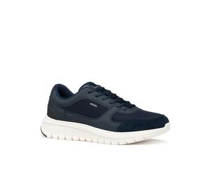 Sneaker GEOX "U FLEXTRIDE R", Herren, Gr. 44, blau, Lederimitat, Textil, Veloursleder, Schuhe Sneaker, Halbschuh, Freizeitschuh, Schnürschuh mit Logo-Emblem (97809110-44) blau