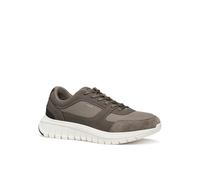 Sneaker GEOX "U FLEXTRIDE R", Herren, Gr. 45, hellgrau, Lederimitat, Textil, Veloursleder, Schuhe Sneaker, Halbschuh, Freizeitschuh, Schnürschuh mit Logo-Emblem (88289608-45) hellgrau