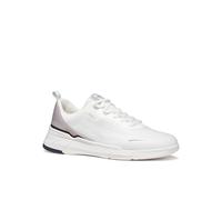 Sneaker GEOX "U VITTOUR", Herren, Gr. 41, weiß, hellgrau, Lederimitat, Textil, Schuhe Sneaker, Halbschuh, Freizeitschuh, Schnürer mit Kontrastbesatz (38367455-41)