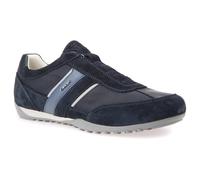 Sneaker GEOX "U WELLS A", Herren, Gr. 46, blau (navy), Textil, Veloursleder, Schuhe Sneaker, Freizeitschuh, Schnürschuh mit Logoverzierung (87021504-46) navy