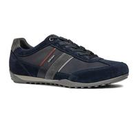 Sneaker GEOX "U WELLS C", Herren, Gr. 39, blau (navy, weinrot), Synthetik, Textil, Veloursleder, Schuhe Sneaker, Casual Schuh, Schnürschuh mit Logoverzierung (36502536-39) navy, weinrot