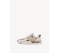 Tamaris Damen Klassische Ballerinas, Frauen Flats,Comfort Lining,TOUCHit-Fußbett,Slip-ons,klassisch elegant,Ballerinen,White/LT.Gold,36 EU
