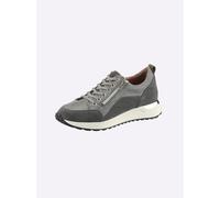 Sneaker HEINE, Damen, Gr. 35, grau (grau, grau, metallic), Leder, Rindsleder, Textil, Veloursleder, Schuhe Sneaker (65560710-35) grau, grau, metallic