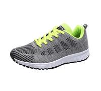 Sneaker Herren Schuhe Anzugschuhe Business Damen Atmungsaktives Mesh Luftkissen Lässige Leichte Weiche Unterseite Schnürschuhe (Green, 43) Sportschuhe Weiße Sohle Fitnessstudio Weiß Turnschuhe