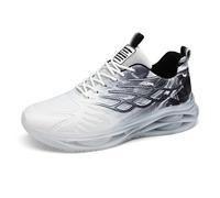 Sneaker Herren Turnschuhe Sportschuhe Laufschuhe Running Tennis Walkingschuhe Plateau Slip in Schuhe mit Luftkissen Freizeitschuhe Bequeme Laufschuhe Herren Fitnessstudio 39-47 (Schwarz, 46)