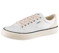 Sneaker HUGO BLUE "B-cross", Herren, Gr. 46, sanftes weiß, Nubuklederimitat, Textil, Schuhe Sneaker, Schnürschuh, Halbschuh, Plateausneaker mit gep. Schaftrand (41255701-46)