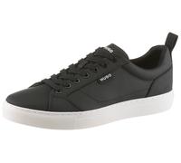 Sneaker HUGO BLUE "Morrie tenn", Herren, Gr. 42, schwarz, Lederimitat, Textil, Schuhe Sneaker, Schnürschuh, Halbschuh, Freizeitsneaker mit weichem Schaftrand (59851105-42) schwarz