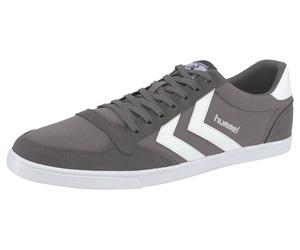 Sneaker HUMMEL "Slimmer Stadil Canvas Low", Gr. 48, grau, Textil, Veloursleder, Schuhe Skaterschuh Sneaker low Retrosneaker (549466-48) grau