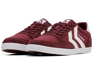 Sneaker HUMMEL "SLIMMER STADIL LOW", Damen, Gr. 42, rot (cabernet), Leder, Textil, Schuhe Sneaker (33093607-42) cabernet