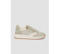 s.Oliver Damen Sneaker flach mit Reißverschluss Sportlich, Beige (Sage Comb.), 39 EU